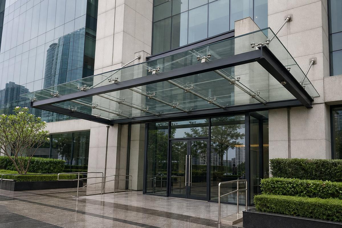 Glass awning example