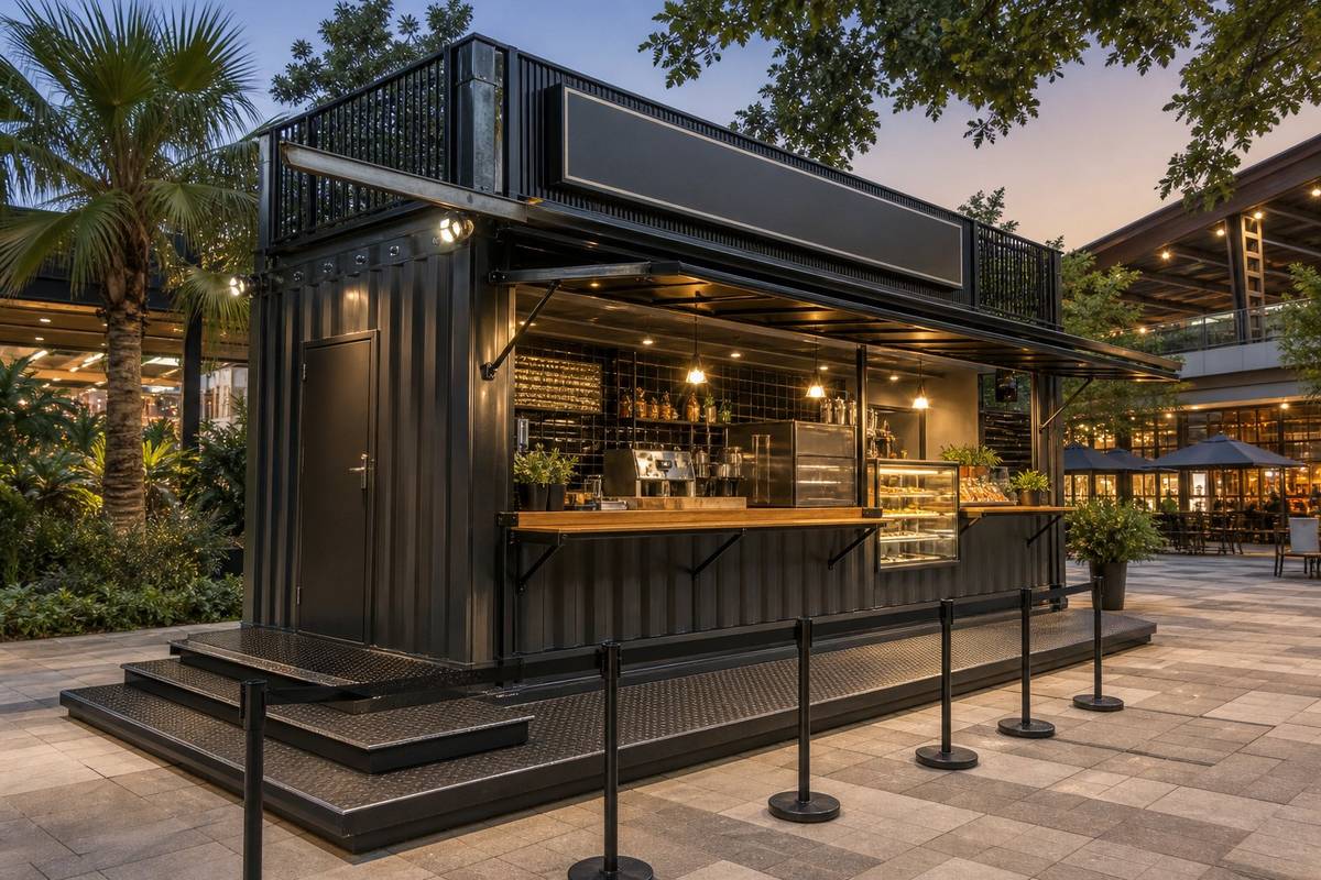 Custom kiosk container and commercial steel fabrication Malaysia