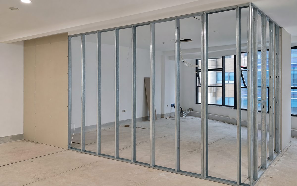 Metal frame partition example